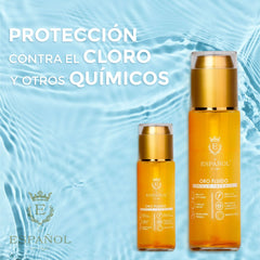 Fluido termoprotector Oro Fluido - deja increíbles destellos dorados en el cabello