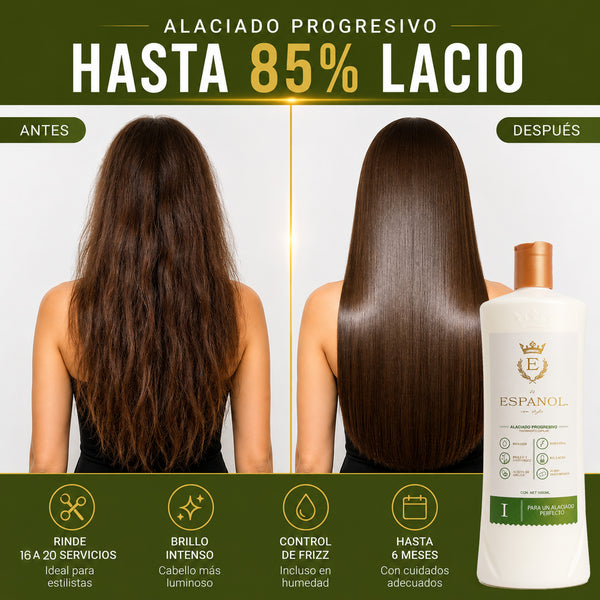 Alaciado Progresivo Profesional 1000 ml | Control Frizz y Brillo Intenso