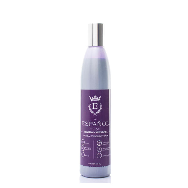 Shampoo matizador - reduce la tonalidad amarillenta del cabello rubio, platinado o decolorado
