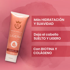 Mascarilla de Hidratación ligera (250ml) - Deja el cabello super manejable y Super hidratado