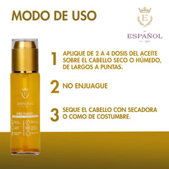 Fluido termoprotector Oro Fluido - deja increíbles destellos dorados en el cabello